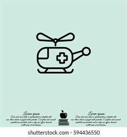 Web icon. Helicopter ambulance