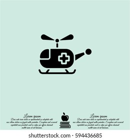 Web icon. Helicopter ambulance
