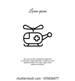 Web icon. Helicopter ambulance