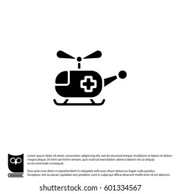 Web icon. Helicopter ambulance