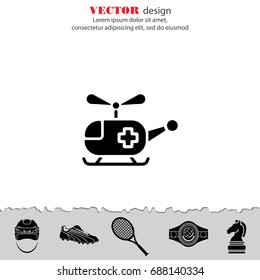 Web icon. Helicopter ambulance