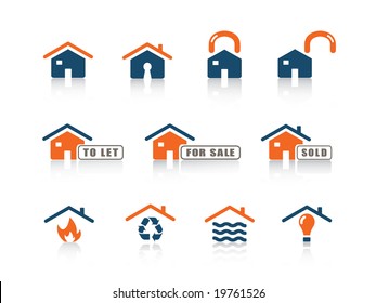 Web Icon Home Blue Orange Series