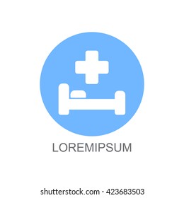 Web icon. Hospital bed and cross