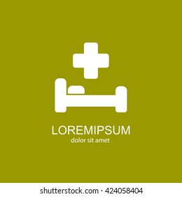 Web icon. Hospital bed and cross