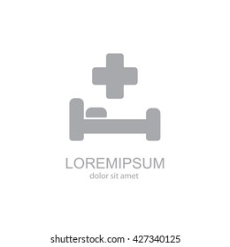 Web icon. Hospital bed and cross