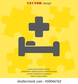Web icon. Hospital bed and cross