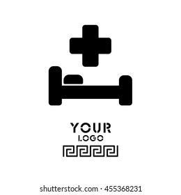Web icon. Hospital bed and cross