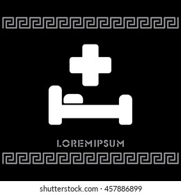 Web icon. Hospital bed and cross