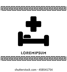Web icon. Hospital bed and cross