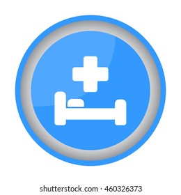 Web icon. Hospital bed and cross