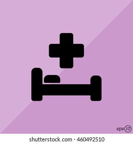 Web icon. Hospital bed and cross