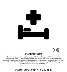 Web icon. Hospital bed and cross