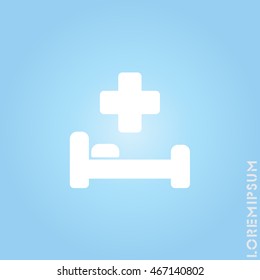 Web icon. Hospital bed and cross