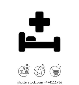 Web icon. Hospital bed and cross