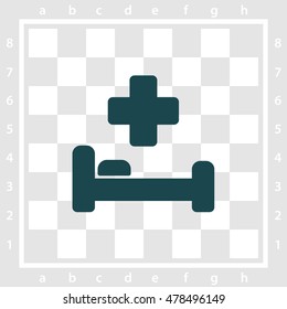 Web icon. Hospital bed and cross