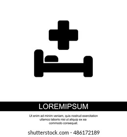 Web icon. Hospital bed and cross