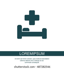 Web icon. Hospital bed and cross
