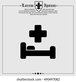 Web icon. Hospital bed and cross