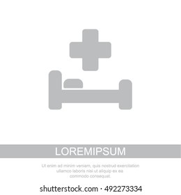 Web icon. Hospital bed and cross