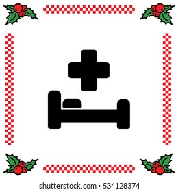 Web icon. Hospital bed and cross