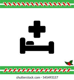 Web icon. Hospital bed and cross