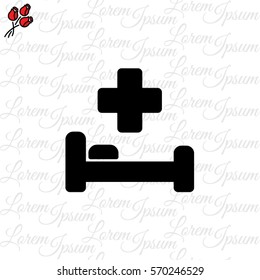 Web icon. Hospital bed and cross