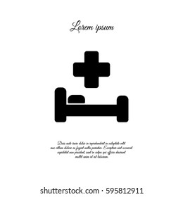 Web icon. Hospital bed and cross