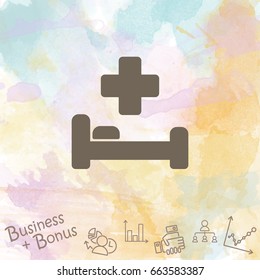 Web icon. Hospital bed and cross