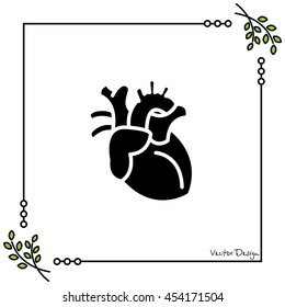 Web icon. Human heart