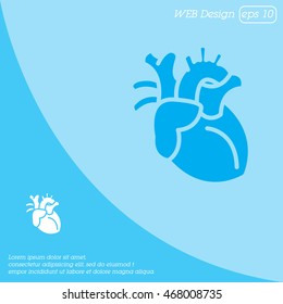 Web icon. Human heart