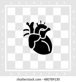 Web icon. Human heart