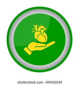 Web icon. Human heart in hand