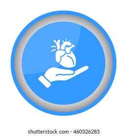 Web icon. Human heart in hand