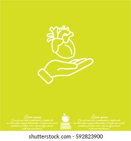 Web icon. Human heart in hand