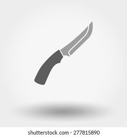 Web icon Hunting knife. Vector illustration on a white background.