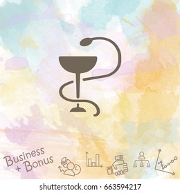 Web icon. Hygeia bowl, Hippocratic cup, Hospital symbol