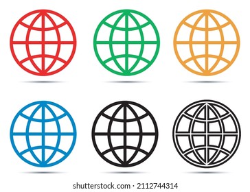 web icon , web icons , global icon , red, blue, and black, green, and yellow, vector illustration , vector image