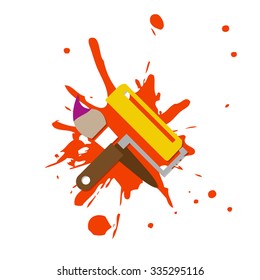 Web icon illustrator paint with colorful brush splash
