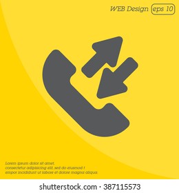 Web icon. Incoming and outgoing calls, calls sync