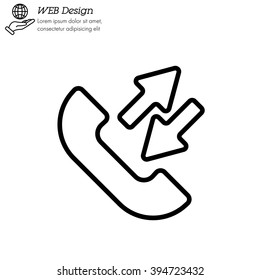 Web icon. Incoming and outgoing calls, calls sync