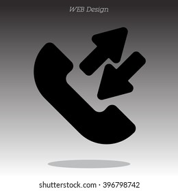 Web icon. Incoming and outgoing calls, calls sync