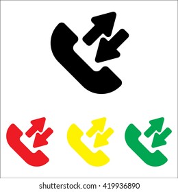 Web icon. Incoming and outgoing calls, calls sync