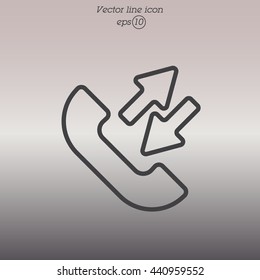 Web icon. Incoming and outgoing calls, calls sync