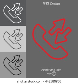 Web icon. Incoming and outgoing calls, calls sync
