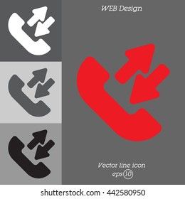 Web icon. Incoming and outgoing calls, calls sync