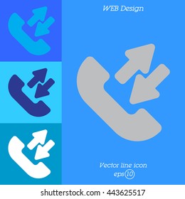 Web icon. Incoming and outgoing calls, calls sync