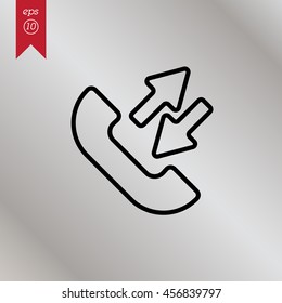 Web icon. Incoming and outgoing calls, calls sync
