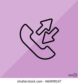 Web icon. Incoming and outgoing calls, calls sync