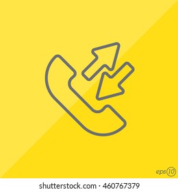 Web icon. Incoming and outgoing calls, calls sync