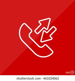 Web icon. Incoming and outgoing calls, calls sync